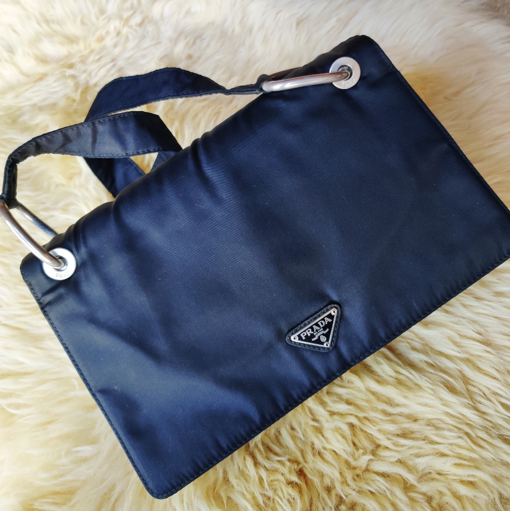 Authentic PRADA Black Tessuto Nylon Shoulder Bag